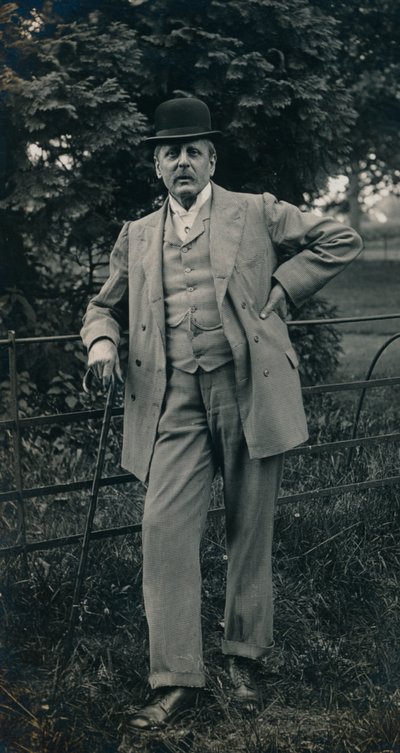 A gentleman wearing a suit and bowler hat by Unbekannt