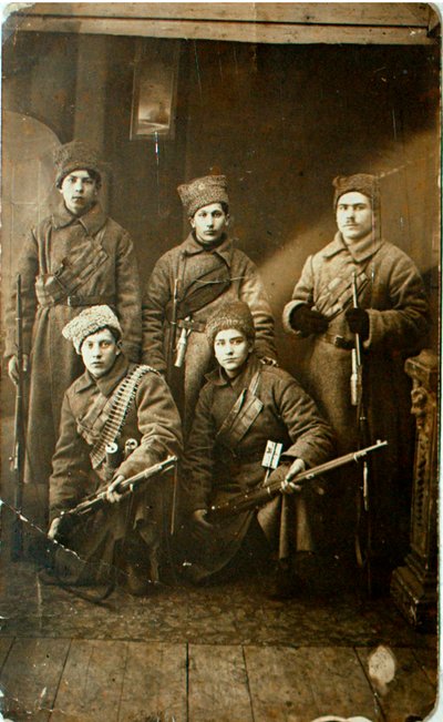 A Group of Red Army Soldiers Before Leaving for the Front, Petrograd, Russia by Unbekannt