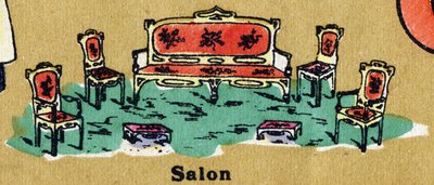 A Living Room with Armchair, Chairs and Footrest. Illustrated Alphabet. Imageries Reunited in Jarville-Nancy, Beginning of the 20th Century by Unbekannt