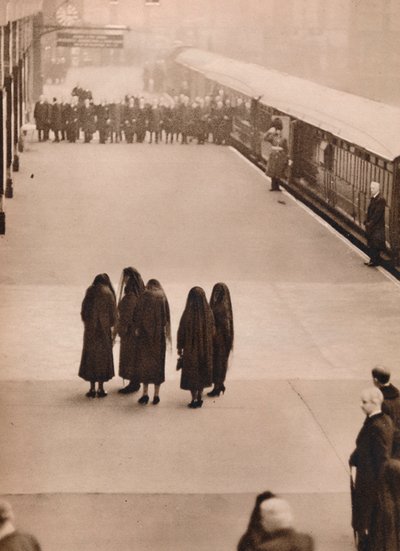 A Lone Group of Royal Mourners: Queen Mary with the Princess Royal by Unbekannt