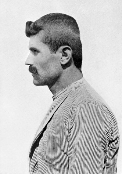A Man with a Flattened Head by Unbekannt