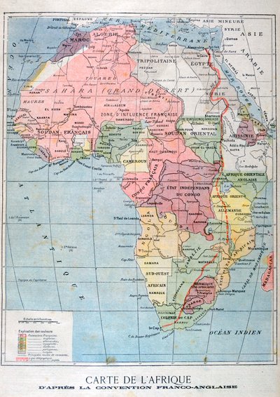 A Map of Africa after the Anglo-French Convention by Unbekannt