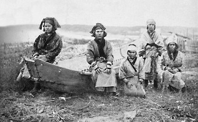 A Party of Ainu Women, Monbetsu, Hokkaido, Japan by Unbekannt