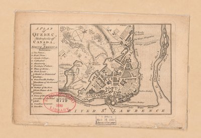 A plan of Quebec, metropolis of Canada in North America by Unbekannt