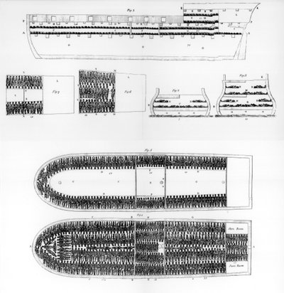 A plan of the interior of a slave ship, 1808 1965 by Unbekannt