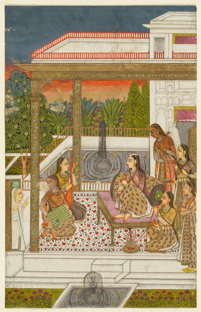 A princess with attendants on a terrace, c. 1720-1730 by Unbekannt