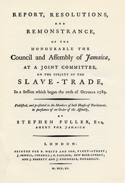 A remonstration of the subject of the slave trade by Unbekannt