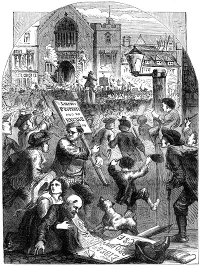A Riotous Assembly Outside Parliament House, London by Unbekannt