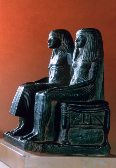 A Seigneurial Couple in Ceremonial Clothes, New Kingdom, Egyptian, 19th Dynasty by Unbekannt