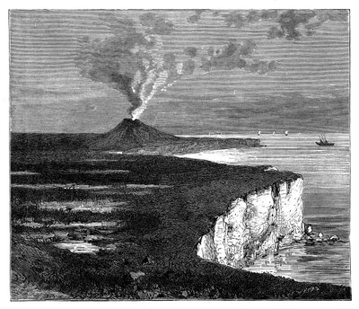 A shield volcano on Reunion island, Indian Ocean, c1890 by Unbekannt