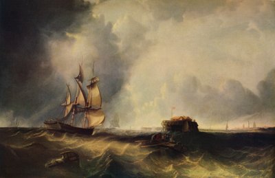 A Ship, and Men in a Rowing Boat off Calais, c1830, 1938 by Unbekannt