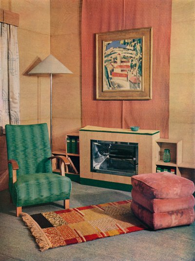 A Sitting Room with a Painting by J.D. Fergusson Above the Fire by Unbekannt