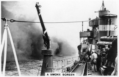 A smoke screen laid down by a destroyer, 1937 by Unbekannt