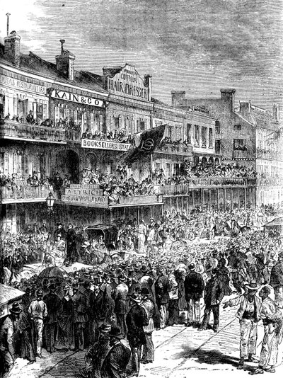 A Street in New Orleans on Election Day, 1860 c1880 by Unbekannt