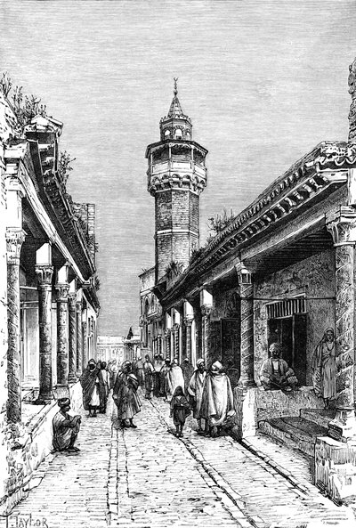 A Street in the Suk District of Tunis, Tunisia, 1895 by Unbekannt