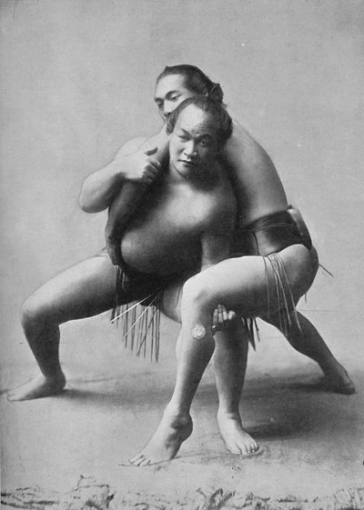 A Sumo Wrestling Bout Between a Pair of Japanese Professionals by Unbekannt