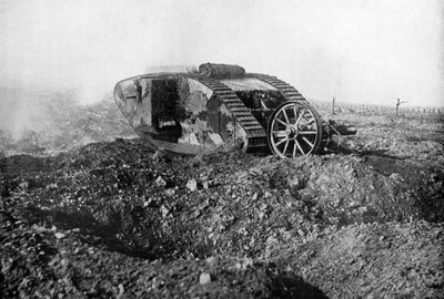 A Tank in Action on the Western Front, Somme, France, First World War by Unbekannt