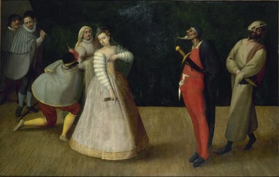 A troupe of Italian comedians I Gelosi by Unbekannt