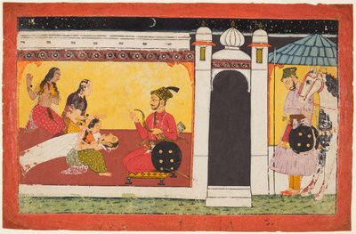 A Woman Faints Before a Prince, a Night Scene from a Madhavanala Kamakandala Series by Unbekannt