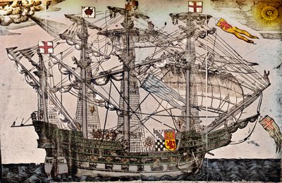A Woodcut of a Ship Believed to be The Ark Royal by Unbekannt