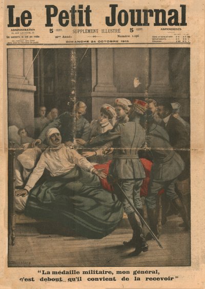 A Wounded Man Attempts to Stand Up to Receive His Medal by Unbekannt