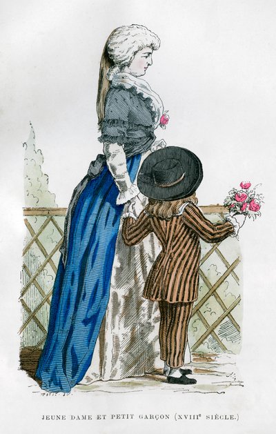 A Young Lady and a Boy by Unbekannt