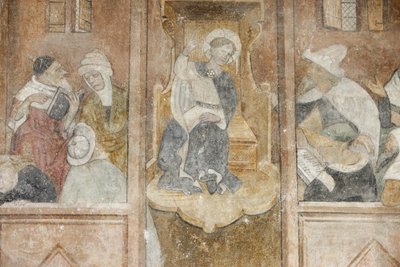 Abondance abbey church fresco: Jesus with the rabbis, Abondance, France by Unbekannt