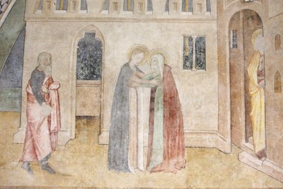 Abondance Abbey Church fresco: The Visitation, Abondance, France by Unbekannt