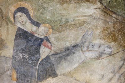 Abondance abbey church fresco: the flight to Egypt, Abondance, France by Unbekannt