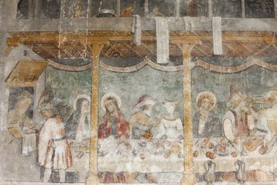 Abondance Abbey Church fresco: The Wedding at Cana, Abondance, France by Unbekannt