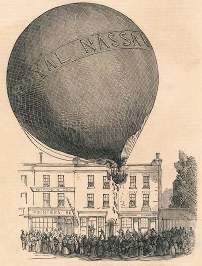 Accident to the Nassau Balloon in the London-Road, 1849 by Unbekannt