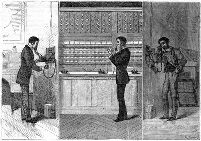 Ader telephone system, 1881 by Unbekannt