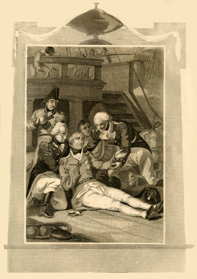Admiral Lord Nelson mortally wounded on the Victory at the Battle of Trafalgar, 1805 by Unbekannt