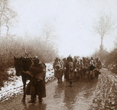 Advancing in the snow, Artois, northern France by Unbekannt