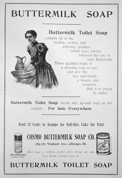Advert for Cosmo Buttermilk toilet soap by Unbekannt