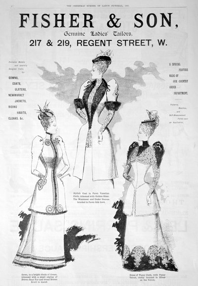 Advert for Fisher and Son, ladies fashion by Unbekannt