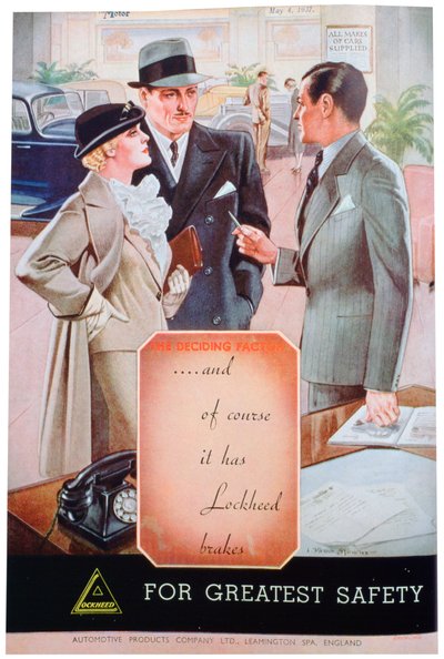 Advert for Lockheed Car Brakes by Automotive Products of Leamington Spa by Unbekannt