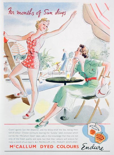 Advert for McCallum dyed colours, 1937 by Unbekannt