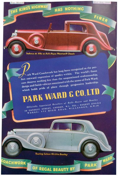 Advert for Park Ward and Co Car Coachwork by Unbekannt
