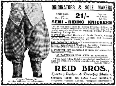 Advert for Reid Bros, Sporting Tailors & Breeches Makers by Unbekannt
