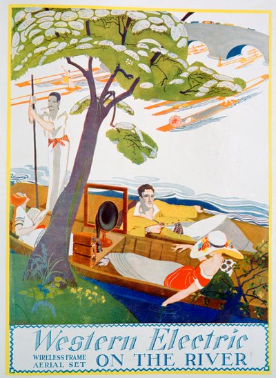 Advert for Western Electric Company wireless frame aerial sets by Unbekannt