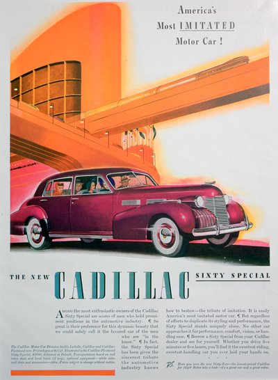Advert for the Cadillac Sixty Special car by Unbekannt