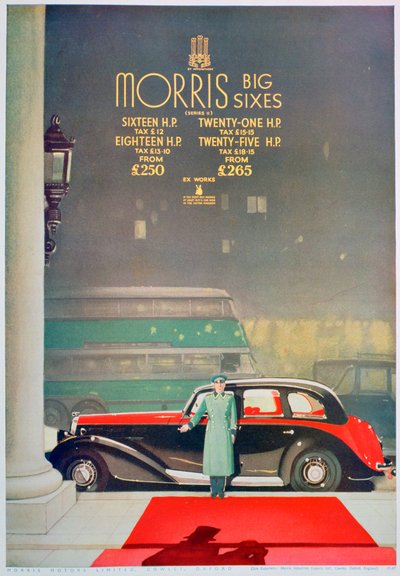 Advert for the Morris Big Six motor car by Unbekannt