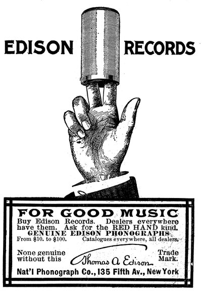 Advertisement for Edison Phonograph Cylinder Recordings by Unbekannt