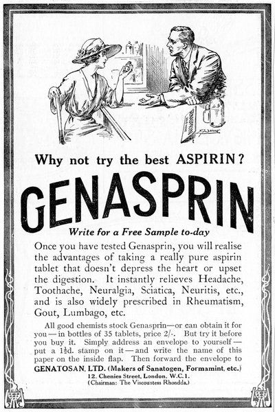 Advertisement for Genasprin, a Proprietary Brand of Aspirin by Unbekannt