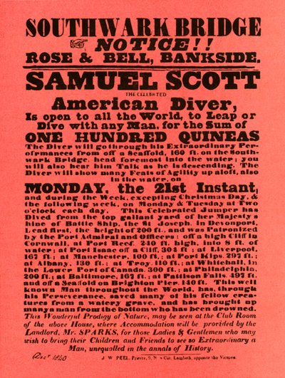 Advertisement for Stunt Shows by Samuel Scott by Unbekannt