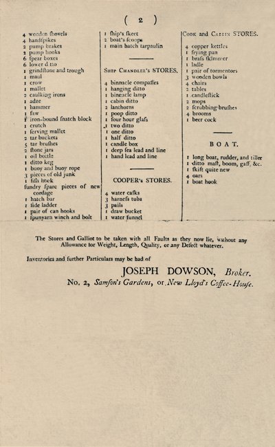 Advertisement of Sale by Candle at Lloyds by Unbekannt