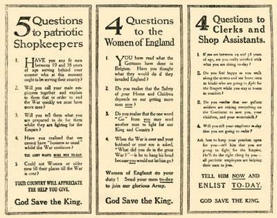 Advertisements Which Helped To Raise Kitcheners Army by Unbekannt
