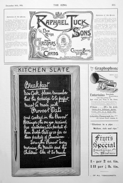 Advertising page from the King magazine, 14th December 1901 by Unbekannt