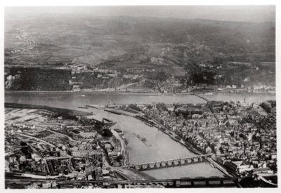 Aerial view of Koblenz, Rhine-Palantinate, Germany, from a Zeppelin by Unbekannt